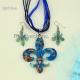 Fleur de Lys Glass jewelry set